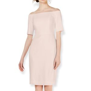 NWT Calvin Klein Women’s Pink Short Sleeve Below The Knee Sheath Evening Dress 4